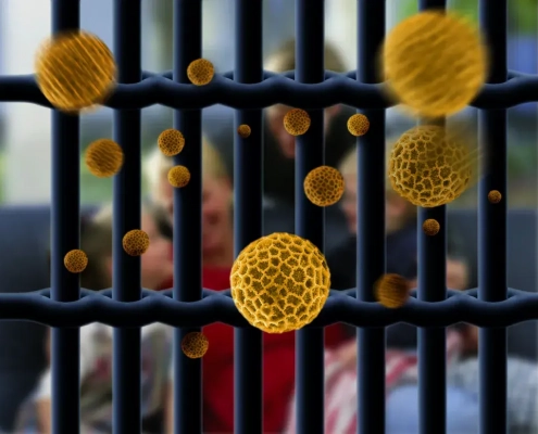 Produkte - Insektenschutz und Pollenschutzsysteme fuer Tueren - Pollengitter mikroskopisch